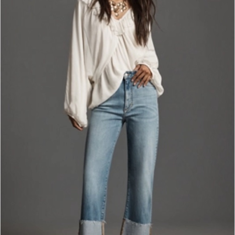 NWT Pilcro Light Blue High-Waist Wide Leg Jeans
